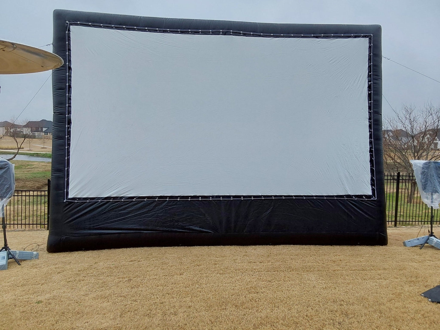 20 foot movie screen rental perfect for PTA School movie nights and HOA and Apartment movie showings
