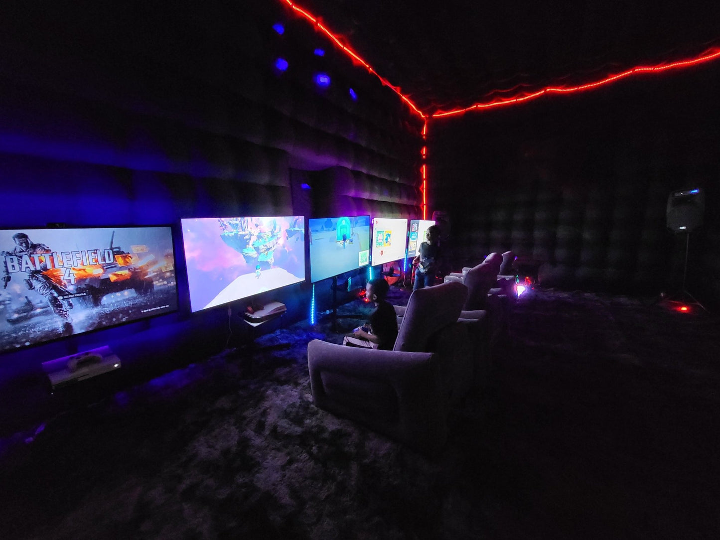 Indoor Inflatable Gaming Club Rental – Private Video Game Party Experience - Backyard Movie Theater