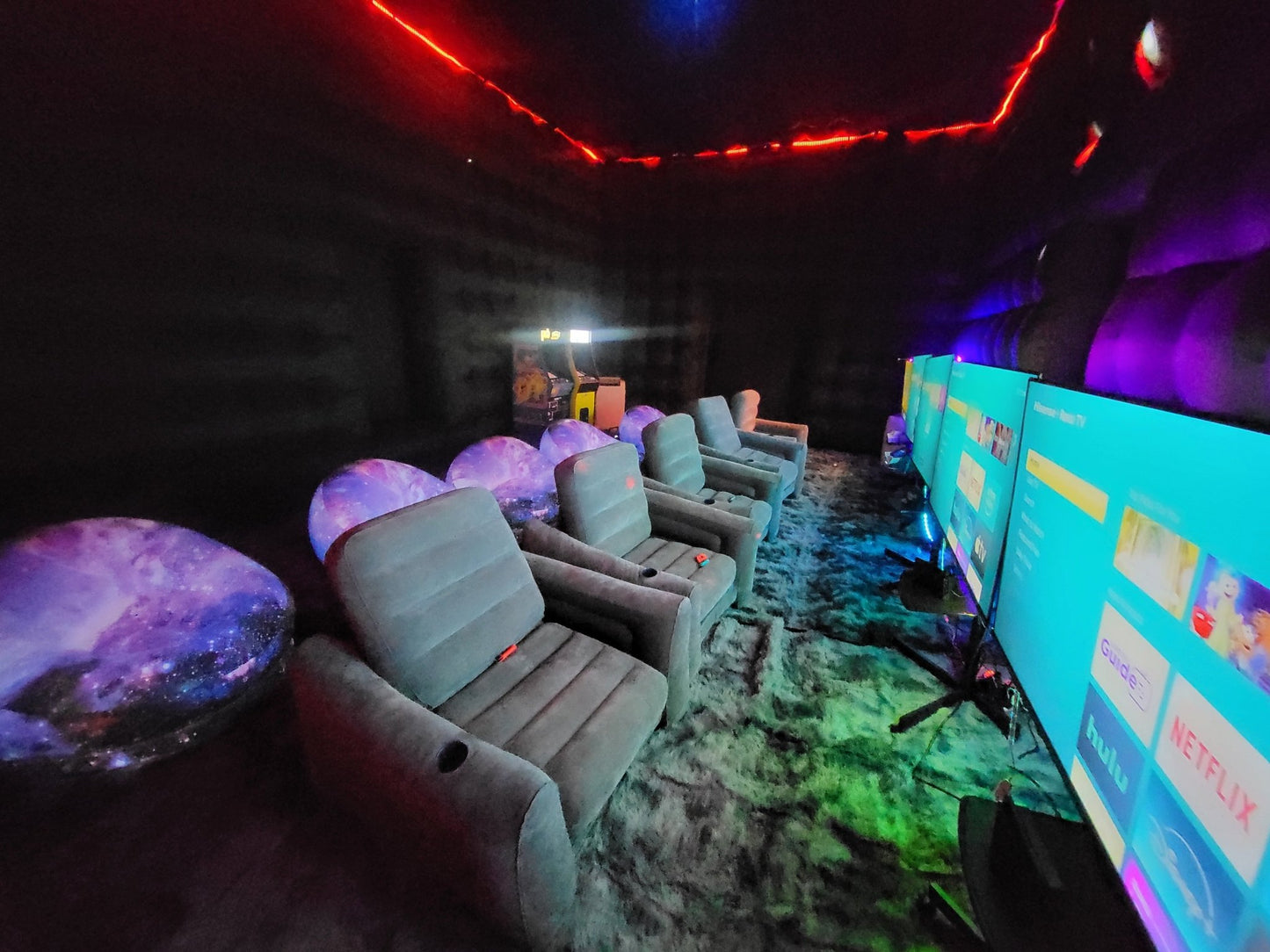 Indoor Inflatable Gaming Club Rental – Private Video Game Party Experience - Backyard Movie Theater