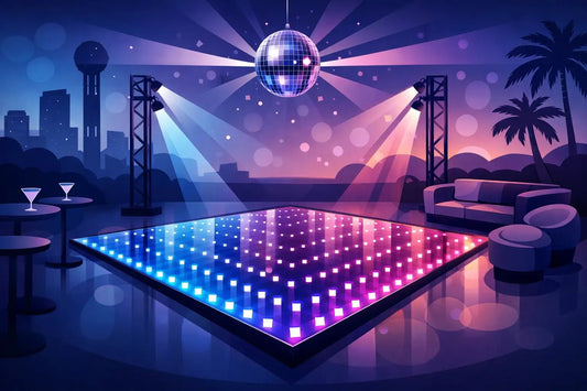 Infinity LED Dance Floor Rental Dallas Events - Backyard Movie Theater