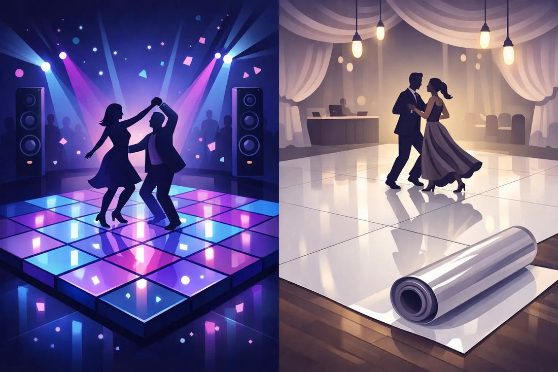 LED Dance Floor Versus Vinyl Wrap - Backyard Movie Theater