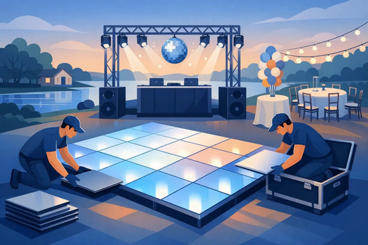 Little Elm Party Floor Rental That Packs Floors - Backyard Movie Theater