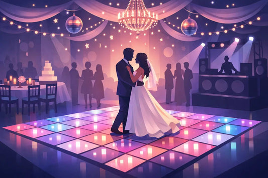 Wedding Reception LED Dance Floor Example Ideas - Backyard Movie Theater