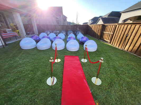 Red Carpet with Gold Stanchions (Rental) - Backyard Movie Theater