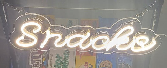 Snacks LED Sign (Rental) - Backyard Movie Theater for snack cart by Backyard Movie Theater in Prosper, TX
